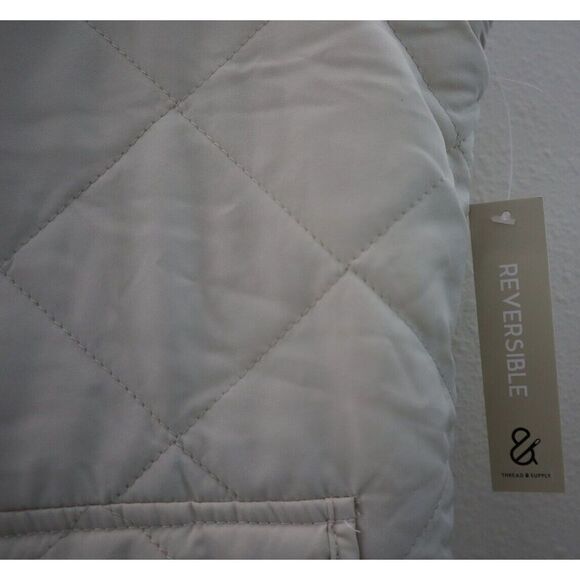 Thread & Supply Women's Sz M Cream/Snow Leopard Reversible Vest $68 - Picture 4 of 7